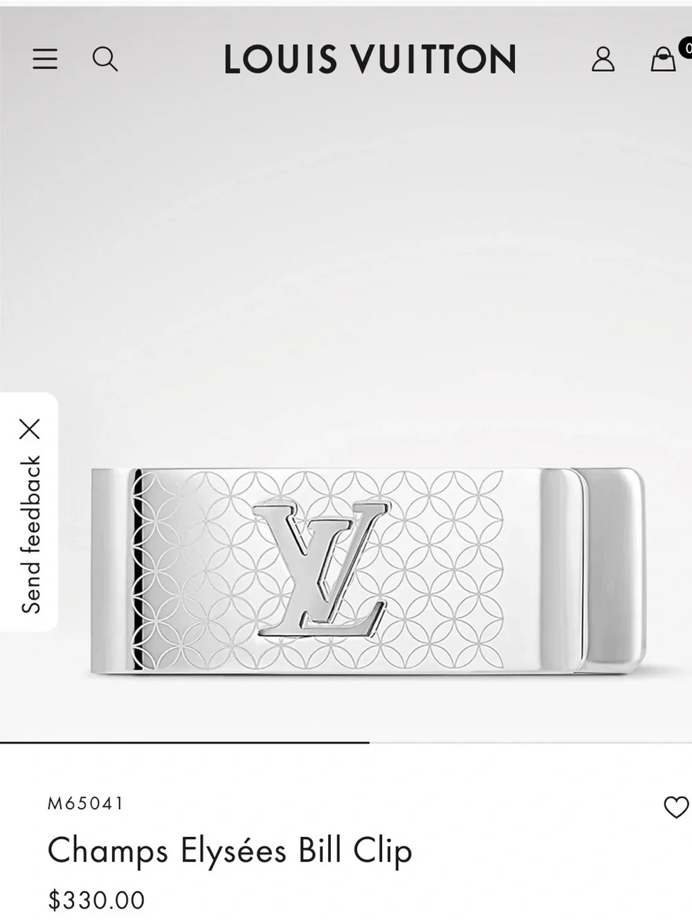 *BRAND NEW* Louis Vuitton Silver Champs Elysées Money Clip
